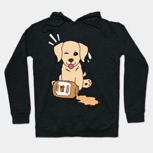 Cute Retriever spilled a jar of peanut butter Hoodie